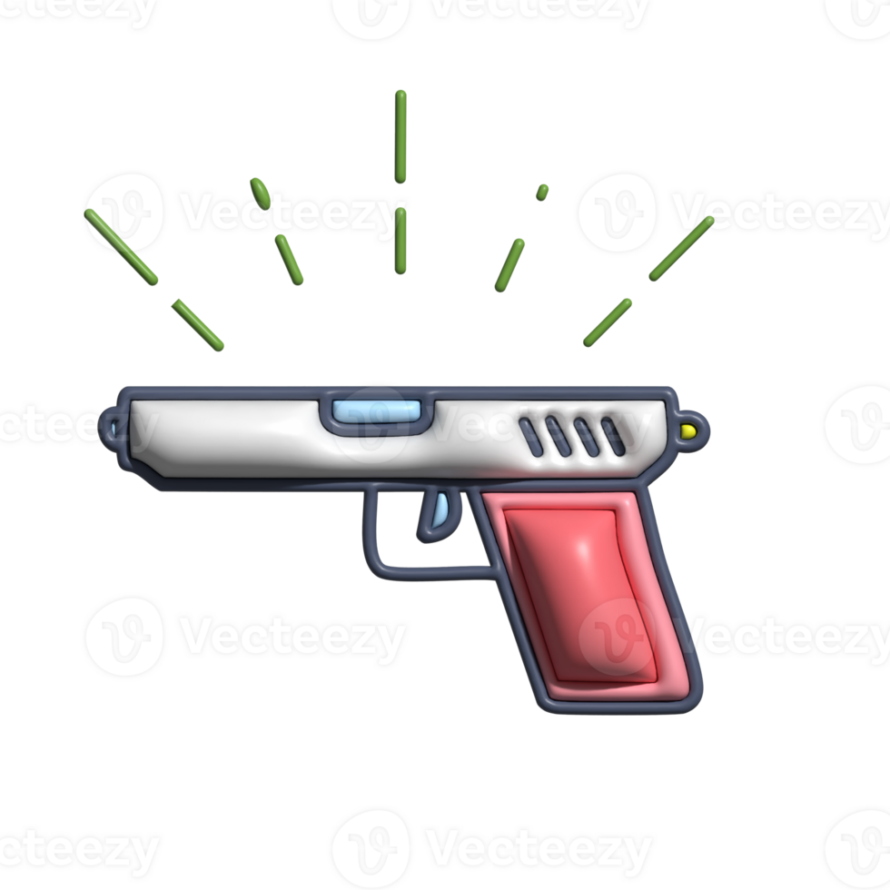 Modern 3D Gun Icon Handheld Weapon and Combat Design png