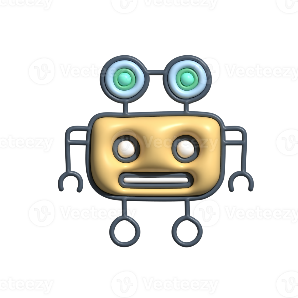 Modern 3D Robot Icon Sci-Fi Innovation and Tech Concept png