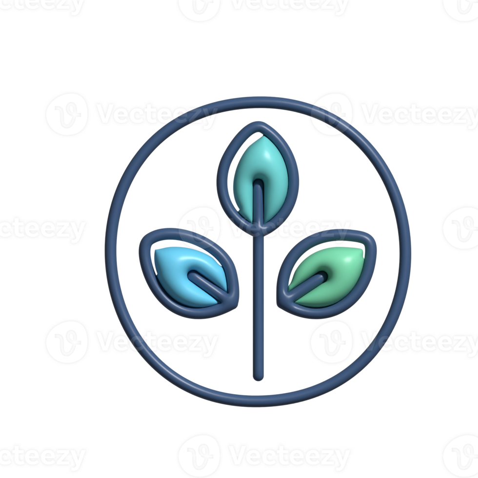 3D Render of Plant Seeds Icon Growth Symbol, Nature Life Cycle, and Gardening Concept png