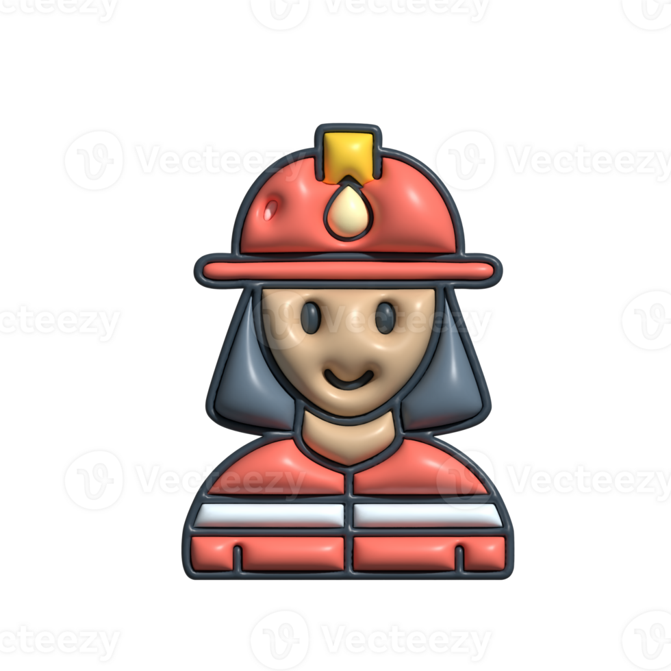 3D Render of Firefighter Icon Emergency Response, Firefighting, and Safety Symbol png
