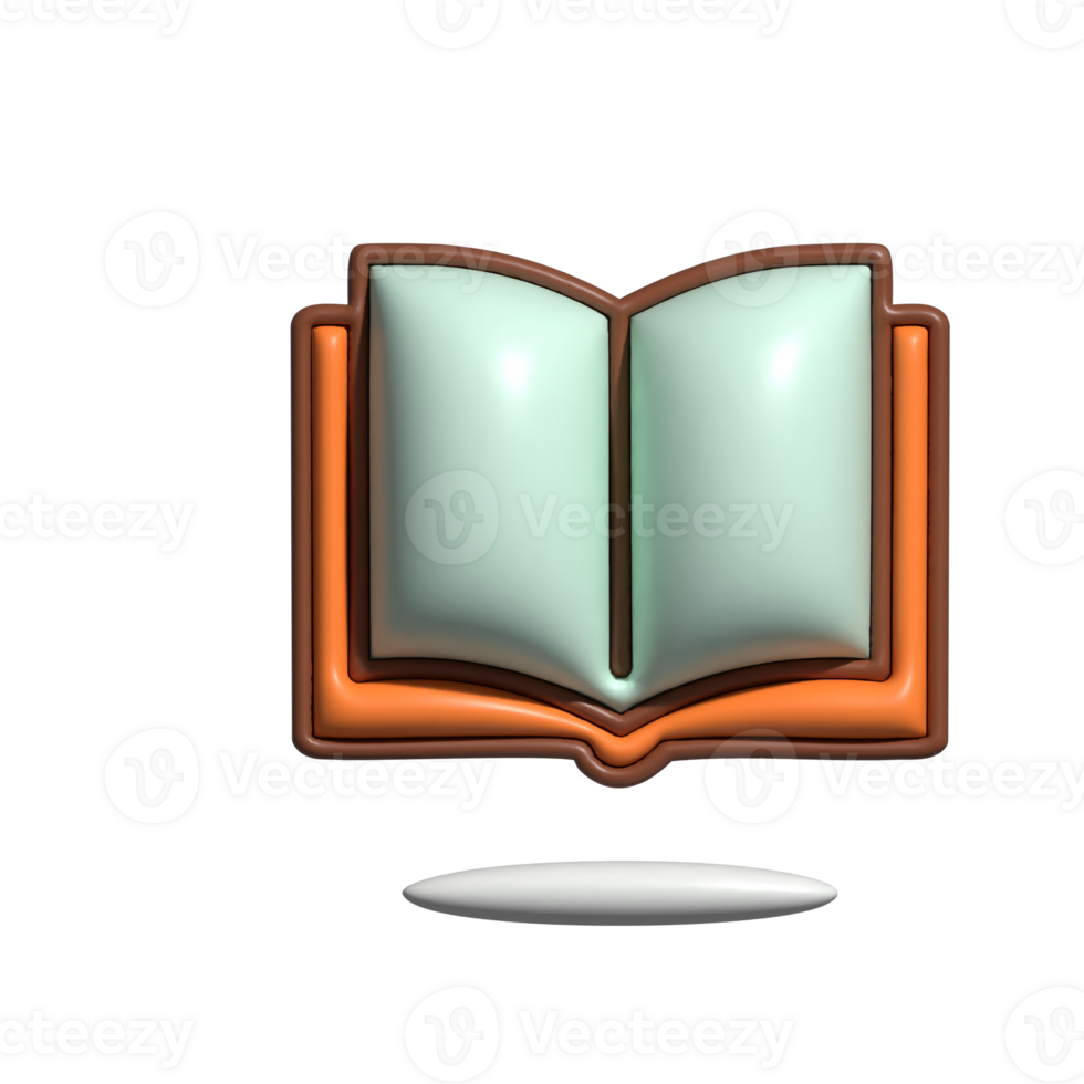 Modern 3D Book Icon Literature and Study Element for Education Use png