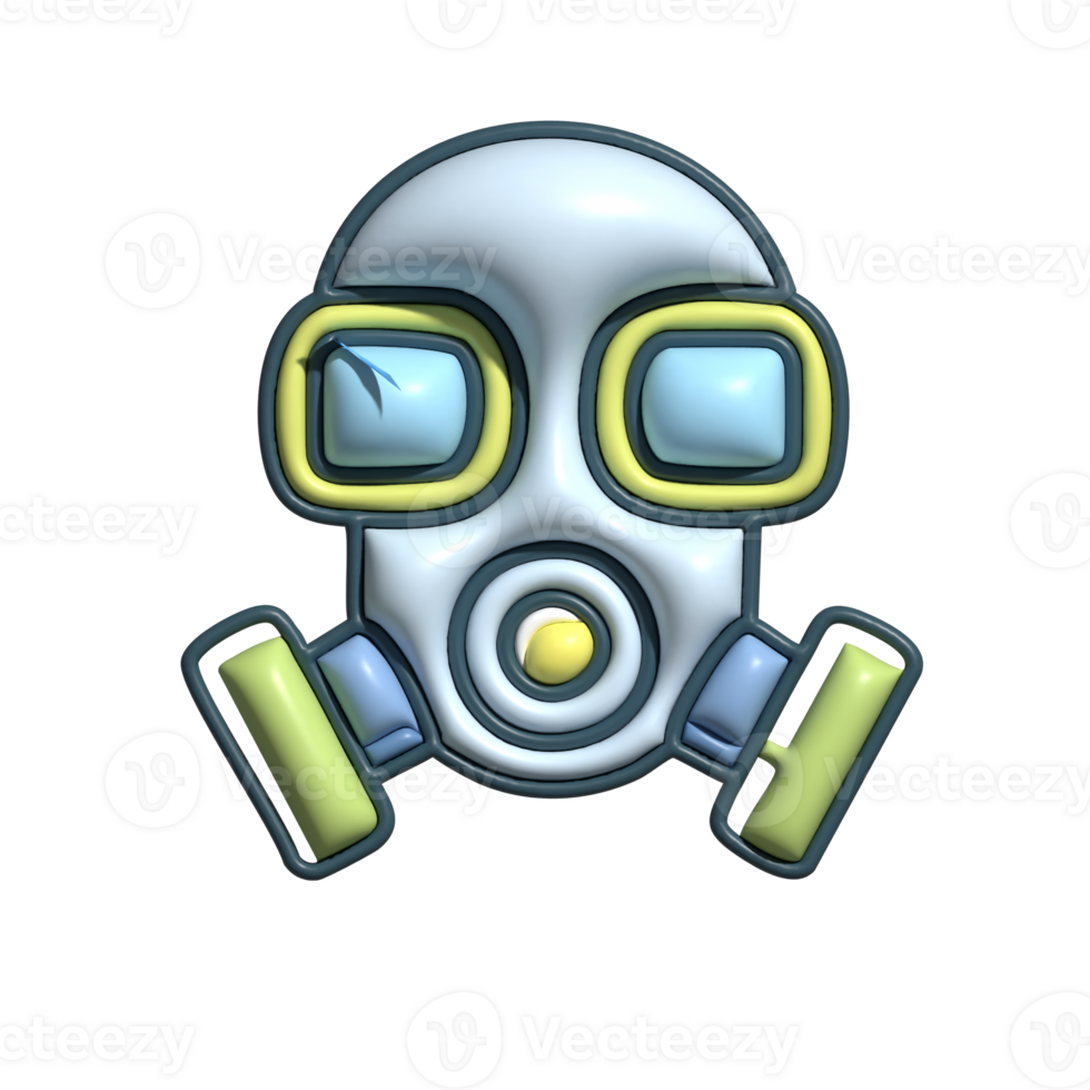 Isometric 3D Gas Mask Icon Safety and Hazard Symbol png