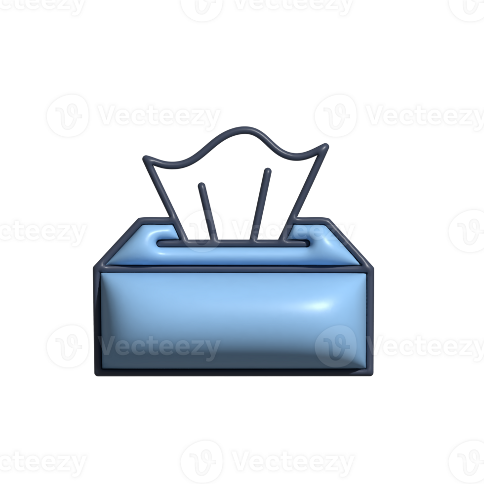 Modern 3D Tissue Box Icon Soft Tissues and Everyday Use Design png