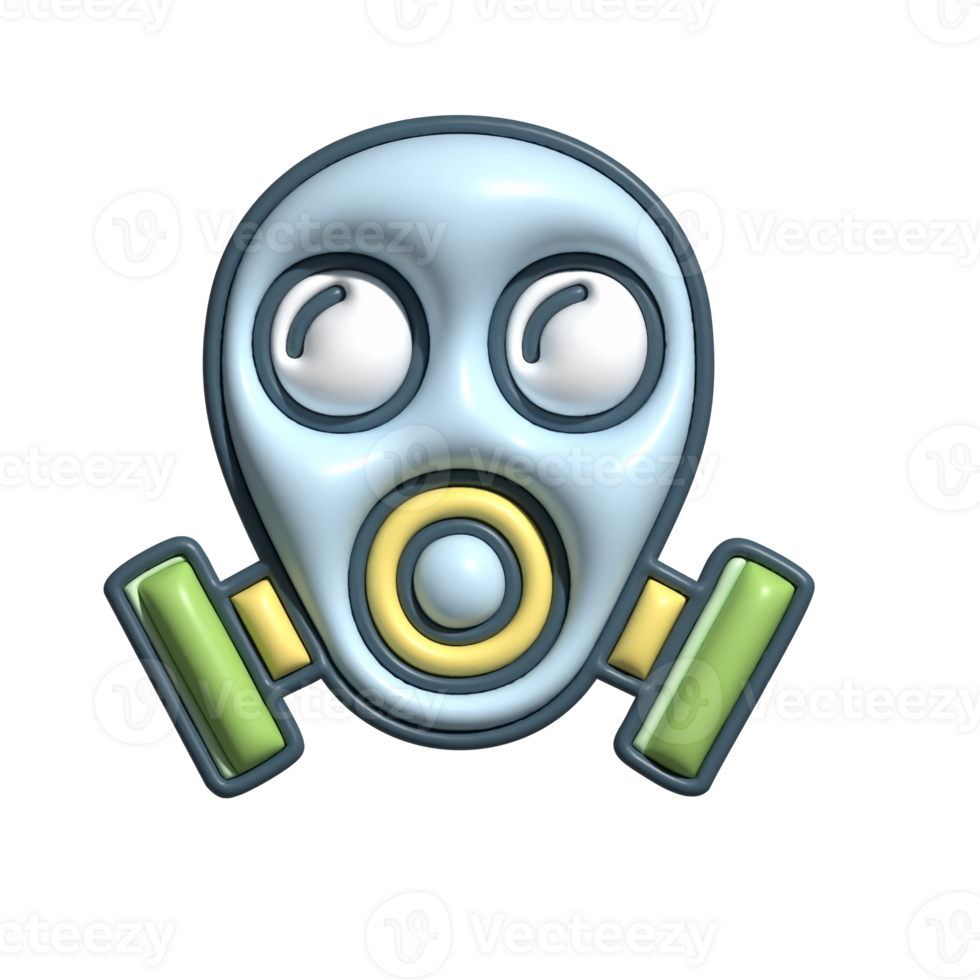 Modern 3D Icon of Respirator Mask Industrial and Toxic Protection png