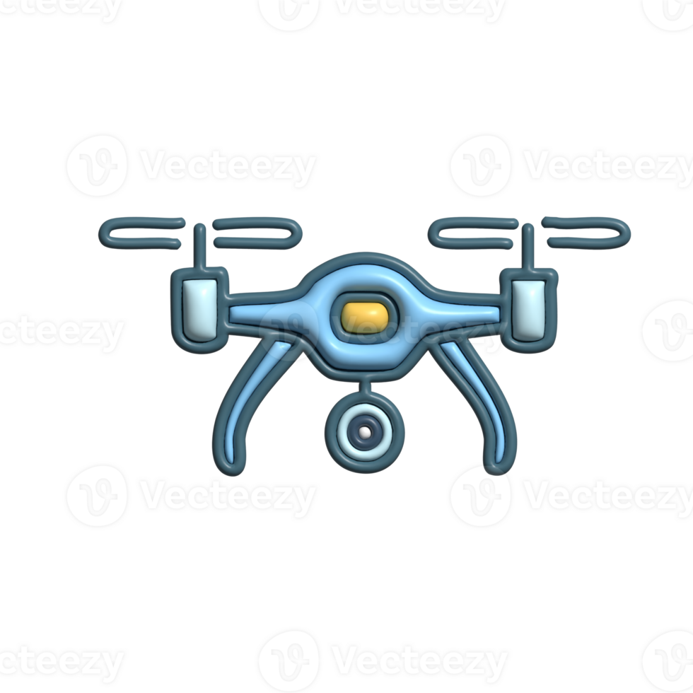 Modern 3D Drone Icon Quadrotor and Aerial Innovation Concept png