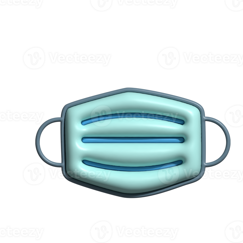 Modern 3D Face Mask Icon Breathing Protection and Public Safety Design png