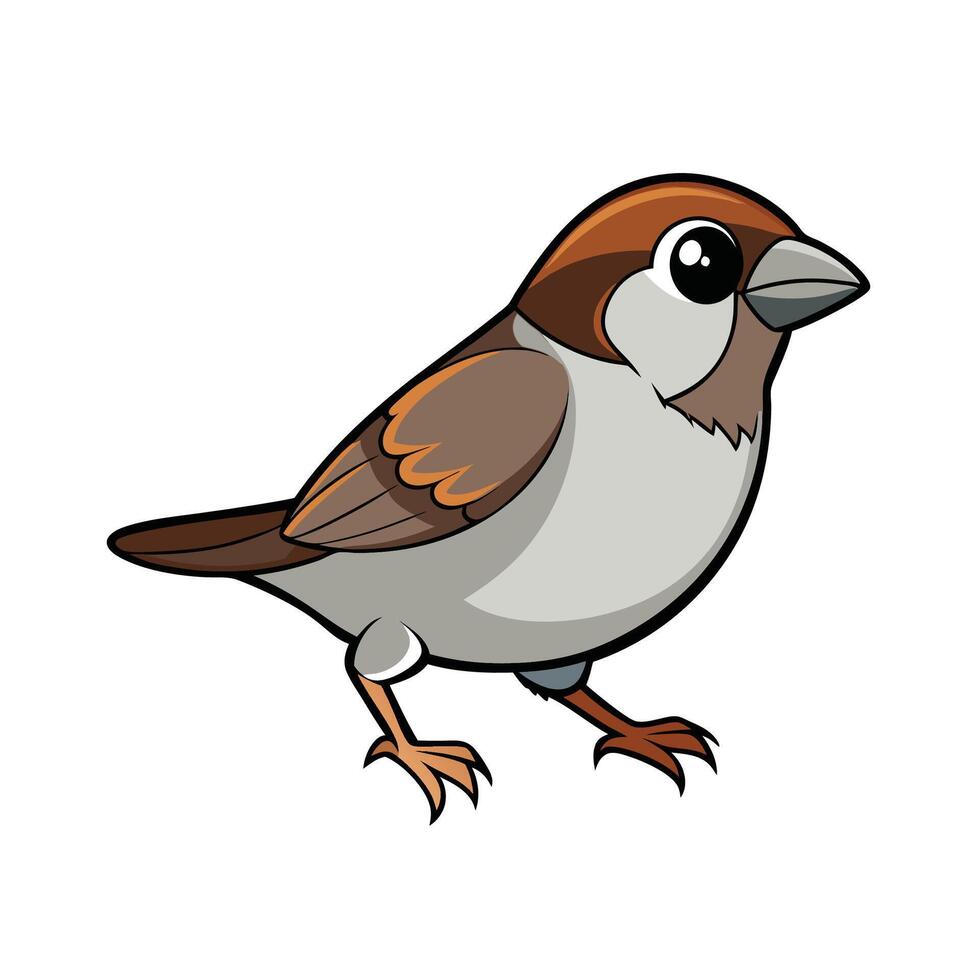 Cartoon Sparrow Charming Bird Illustration for Everyone vector
