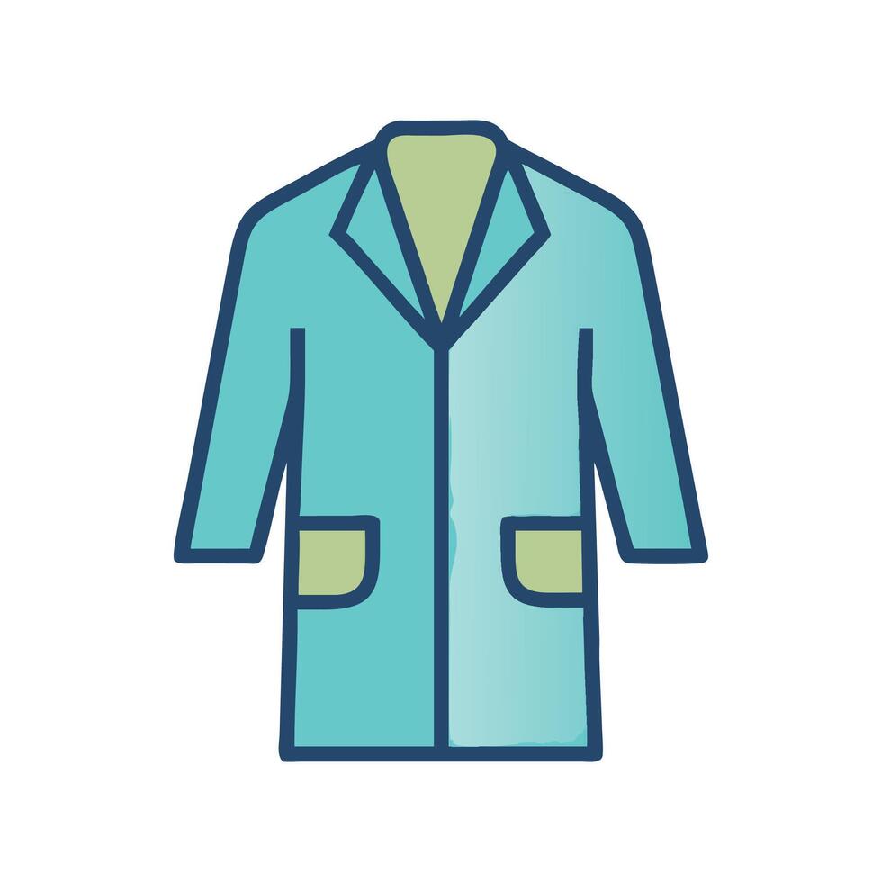 Cartoon Illustration of a Lab Coat on Black Background vector