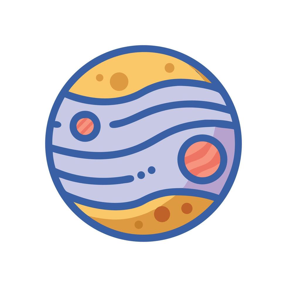 Cartoon Style Jupiter Planet Illustration with Background vector