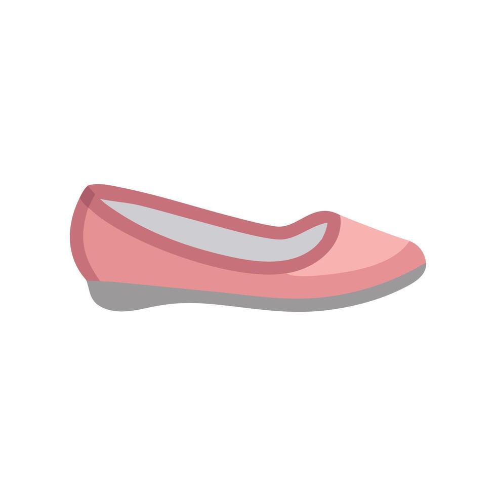Stylish Pink Ballet Flat Illustration on Black Background vector