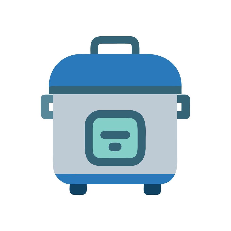 Blue pressure cooker illustration on a black background vector