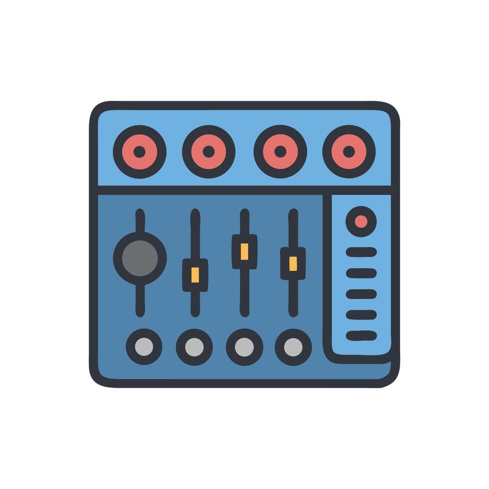 Blue Equalizer Console for Sound Mixing and Audio vector