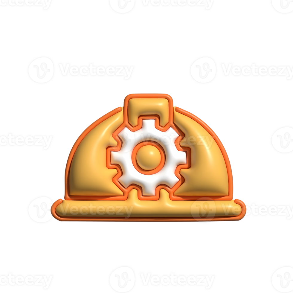 Modern 3D High Hat with Gear Icon Retro Mechanics and Steampunk Design png