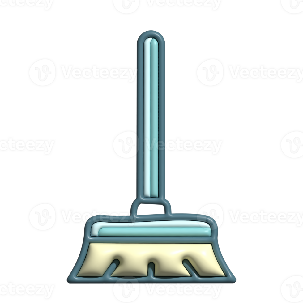 3D Render of Mop Icon Floor Cleaning and Sanitation Tool Symbol png