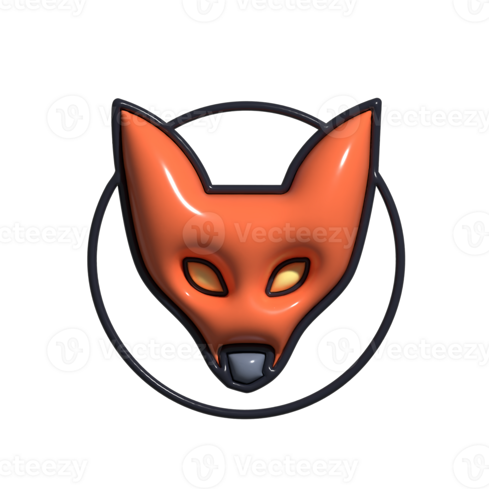 3D Fox Orange Fur, Bushy Tail, and Woodland Wildlife Concept png