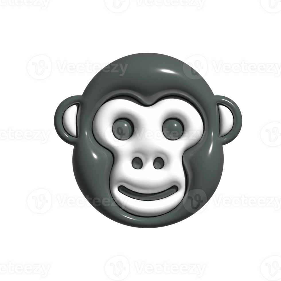 Modern 3D Chimpanzee Icon Wild Primate, Tree Dweller, and Nature Conservation Design png