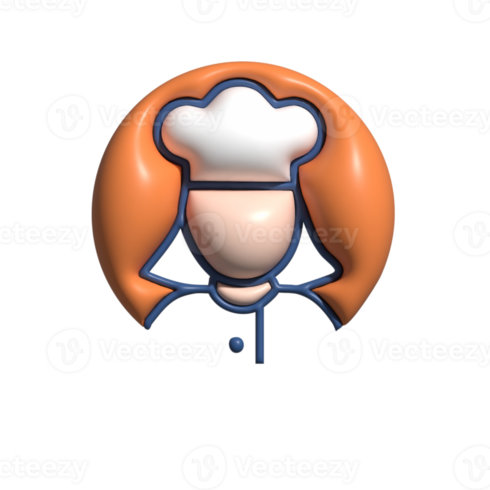 Modern 3D Chef Icon Cooking, Culinary Skills, and Restaurant Industry Design png