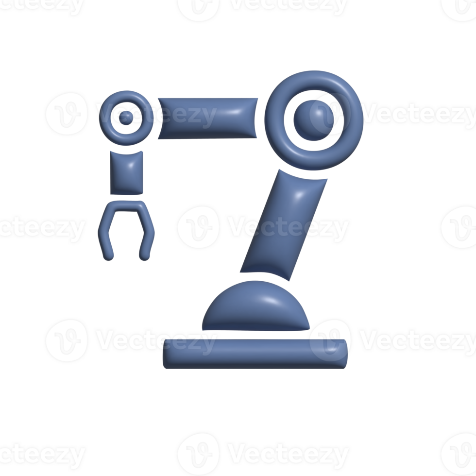 3D Robot Arm Precision Technology and Manufacturing Concept png