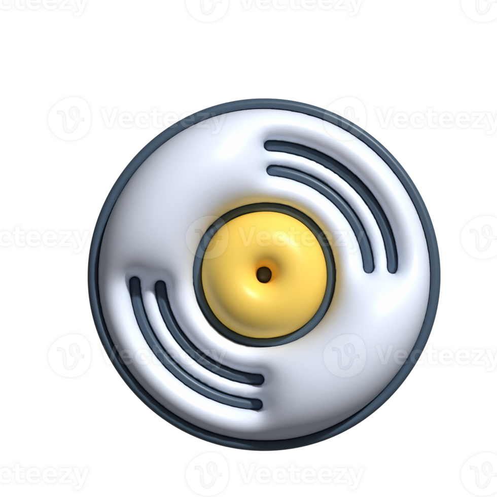 Modern 3D Music Disc Icon Record Player, Sound, and Nostalgia Design png
