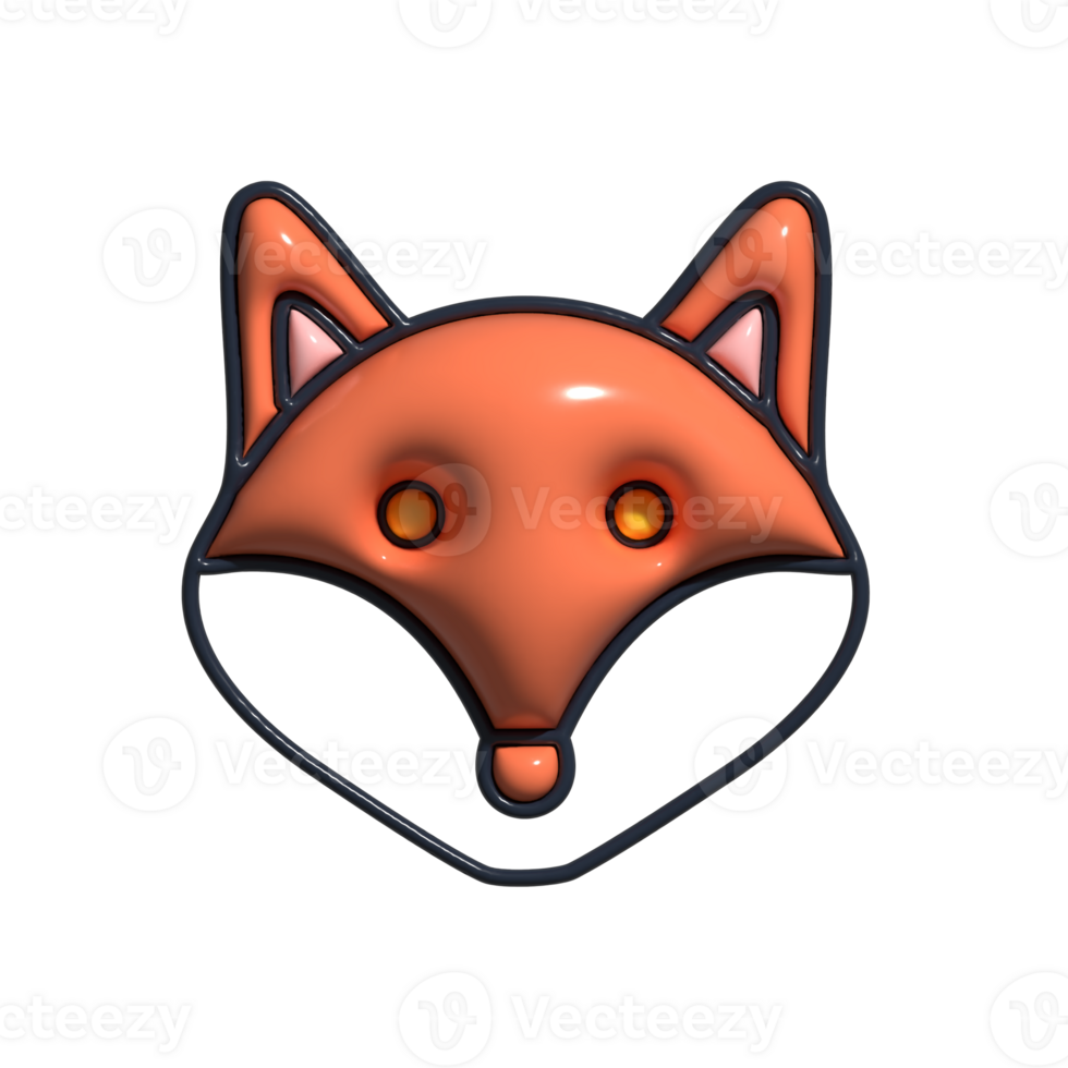 Modern 3D Fox Icon Sly Animal, Nature Scene, and Cute Cartoon Design png