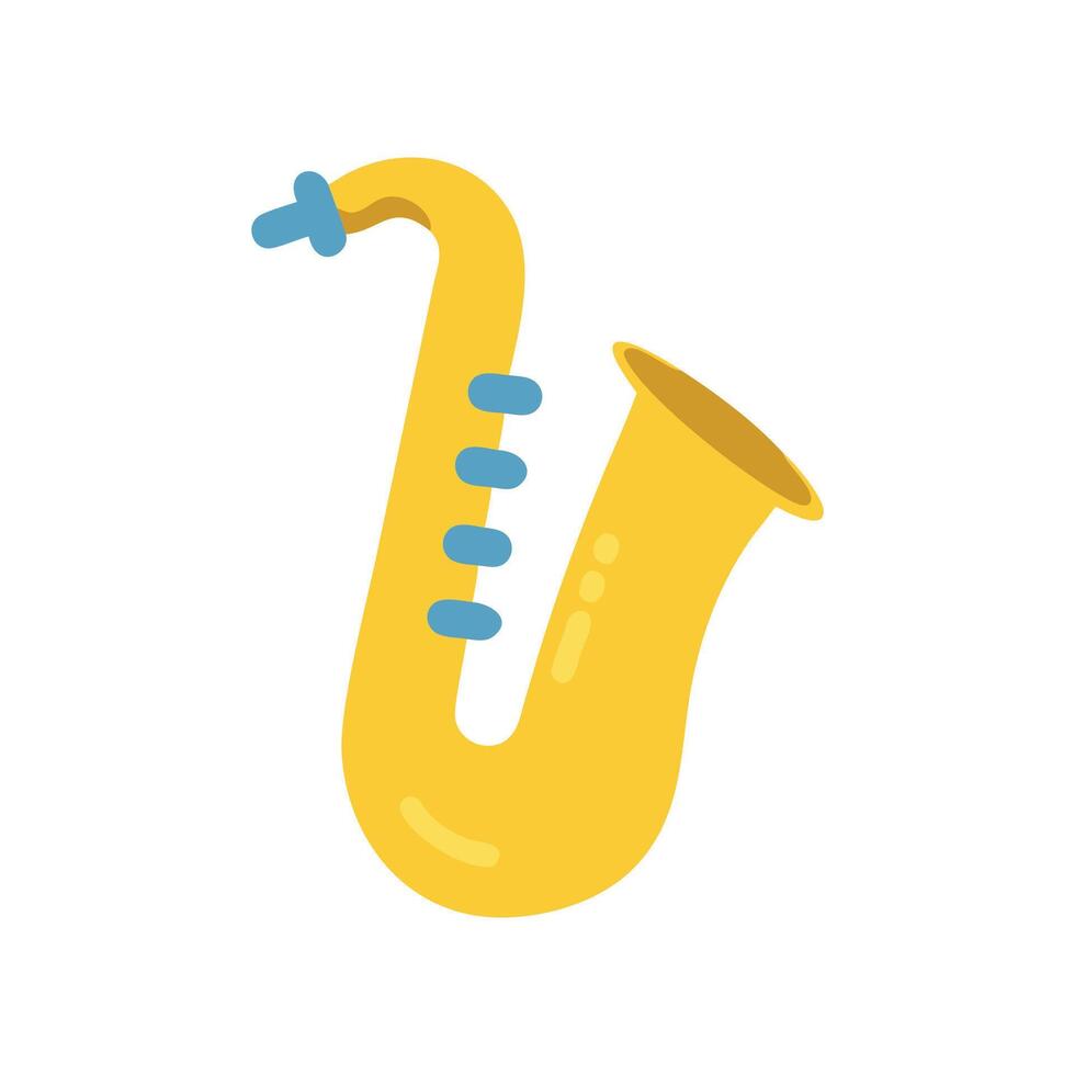 Stylized Yellow Saxophone Illustration on Black Background vector