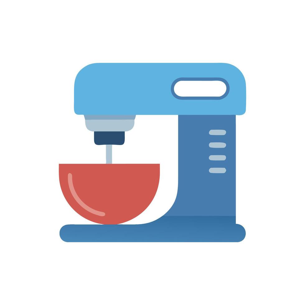 Stylized Blue Stand Mixer with Bowl Illustration vector