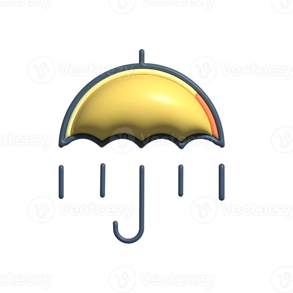 Modern 3D Light Rain Icon Mild Rain, Overcast Conditions, and Peaceful Atmosphere Design png