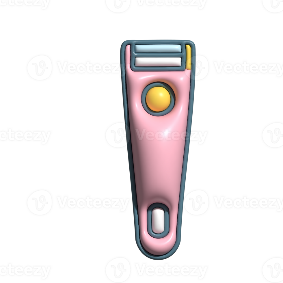 3D Nail Clipper Fingernail Trimmer and Self-Care Concept png