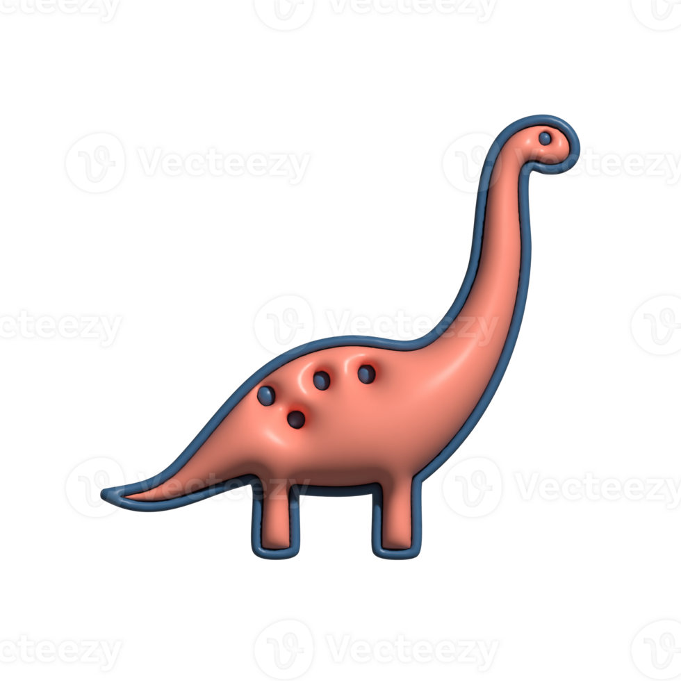 3D Render of Brachiosaurus Icon Prehistoric Dinosaur and Ancient Life Symbol png