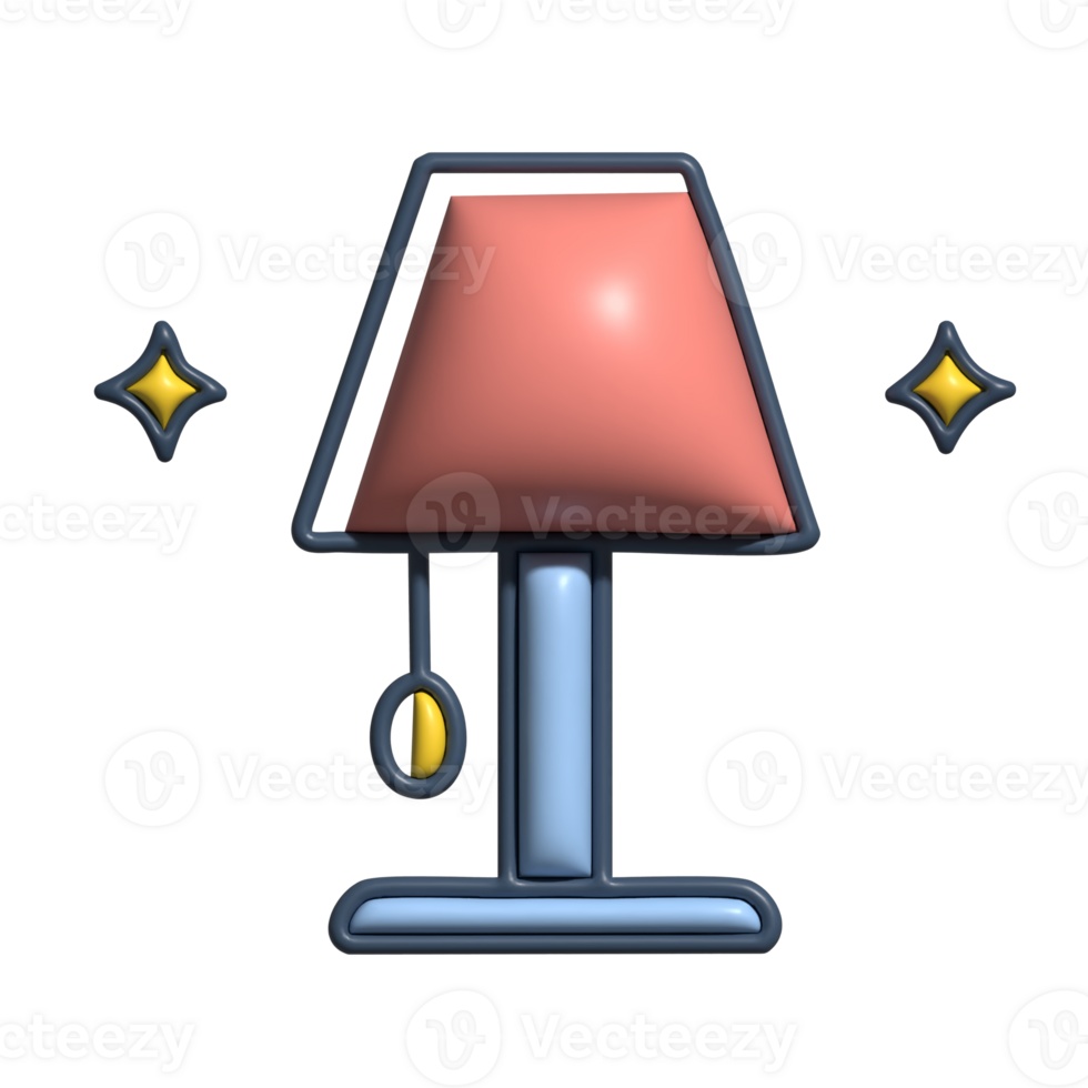 3D Render of Night Lamp Icon Lighting and Sleep Aid Symbol png