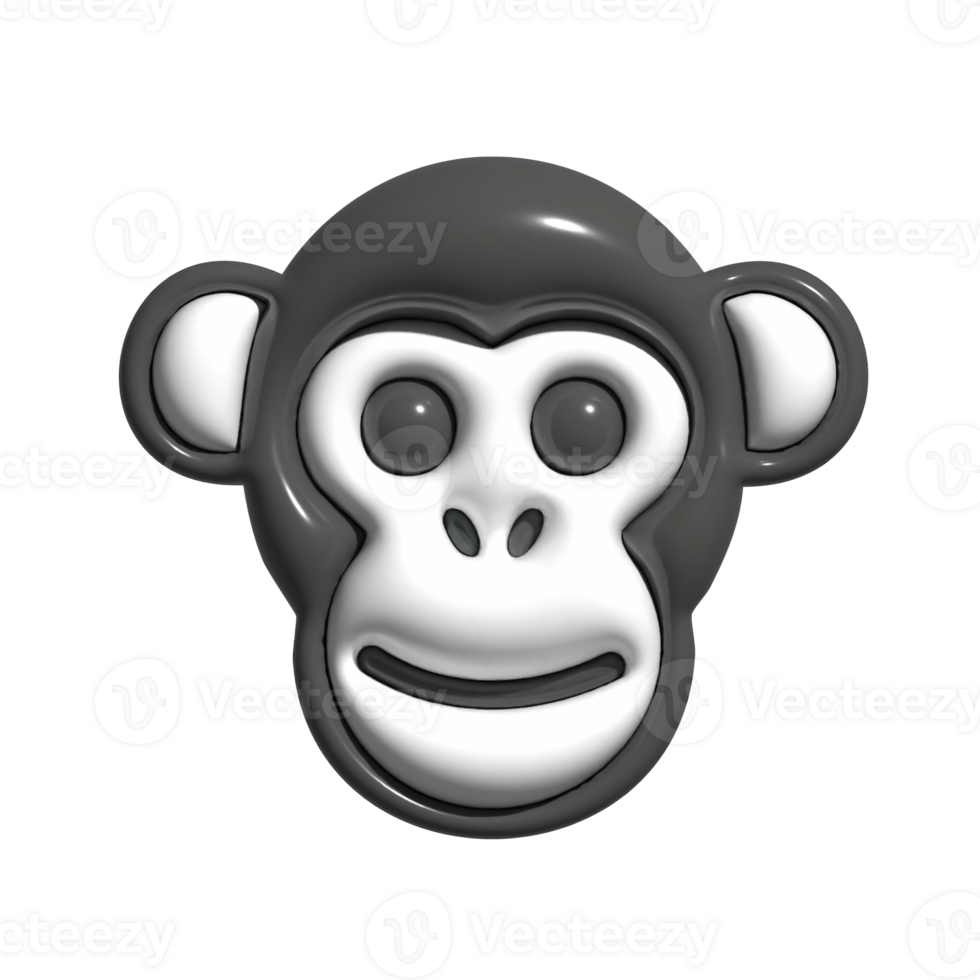 3D Chimpanzee Smart Mammal, Jungle Creature, and Social Animal Concept png