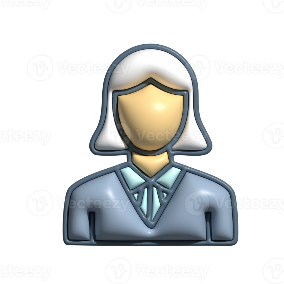 3D Render of Judge Icon Law, Justice, and Court Symbol png