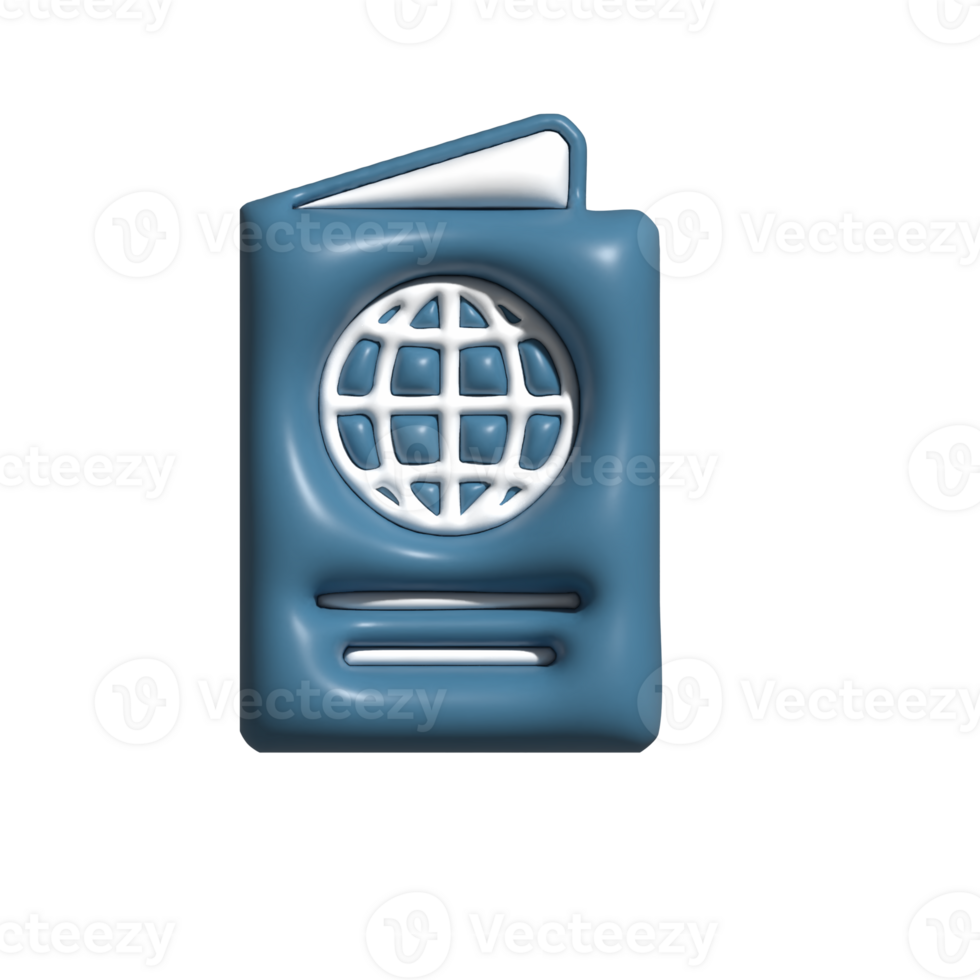 3D Passport Global Travel, Documentation, and Tourism Concept png