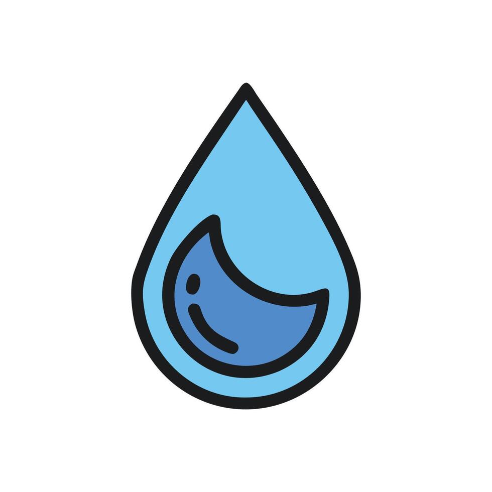 Blue water drop icon on a black background vector
