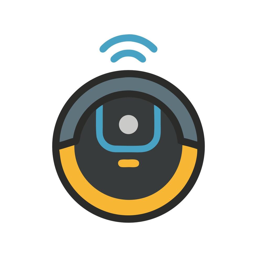 Robot vacuum cleaner with wifi symbol illustration vector