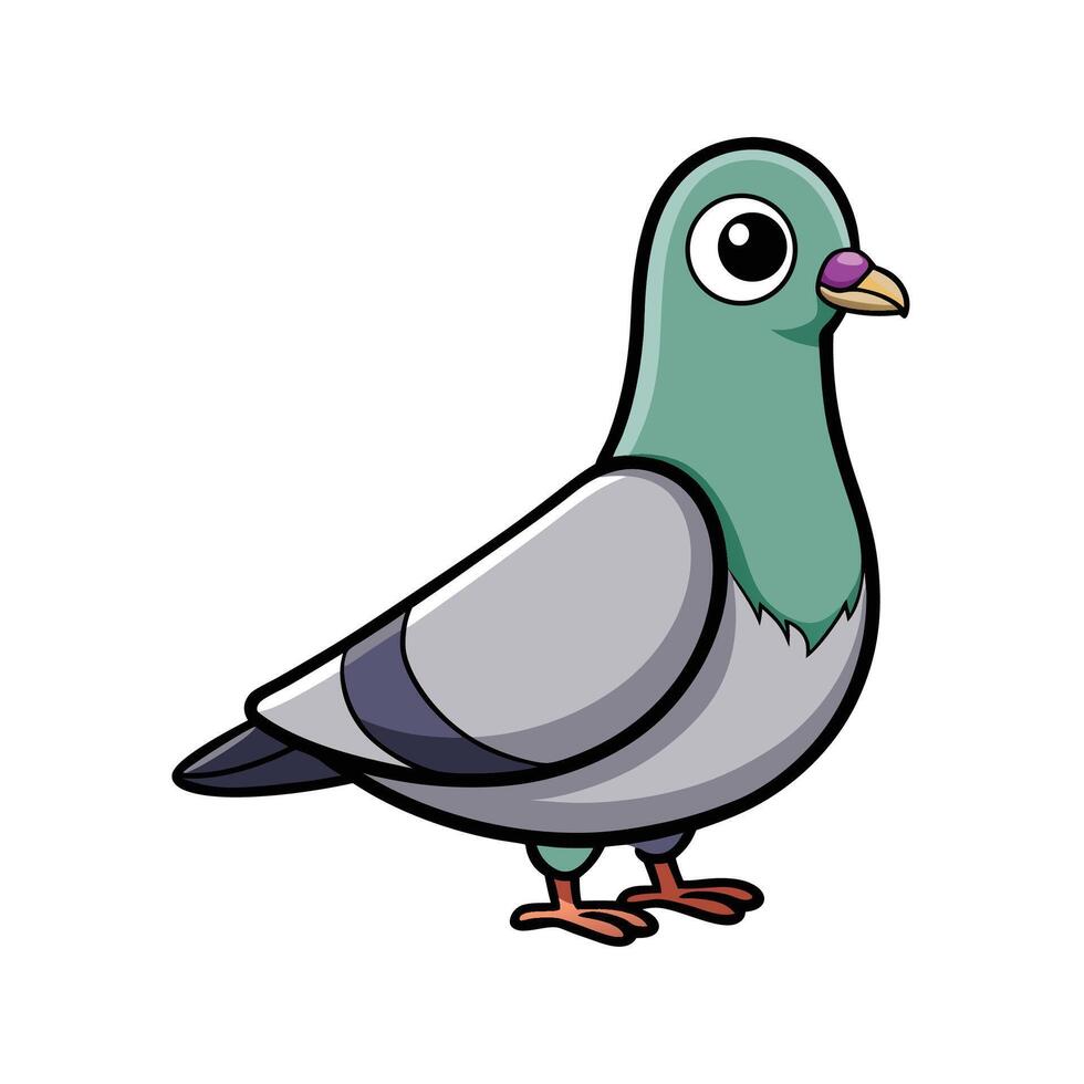 Cartoon Pigeon Illustration Simple, Cute and EyeCatching vector