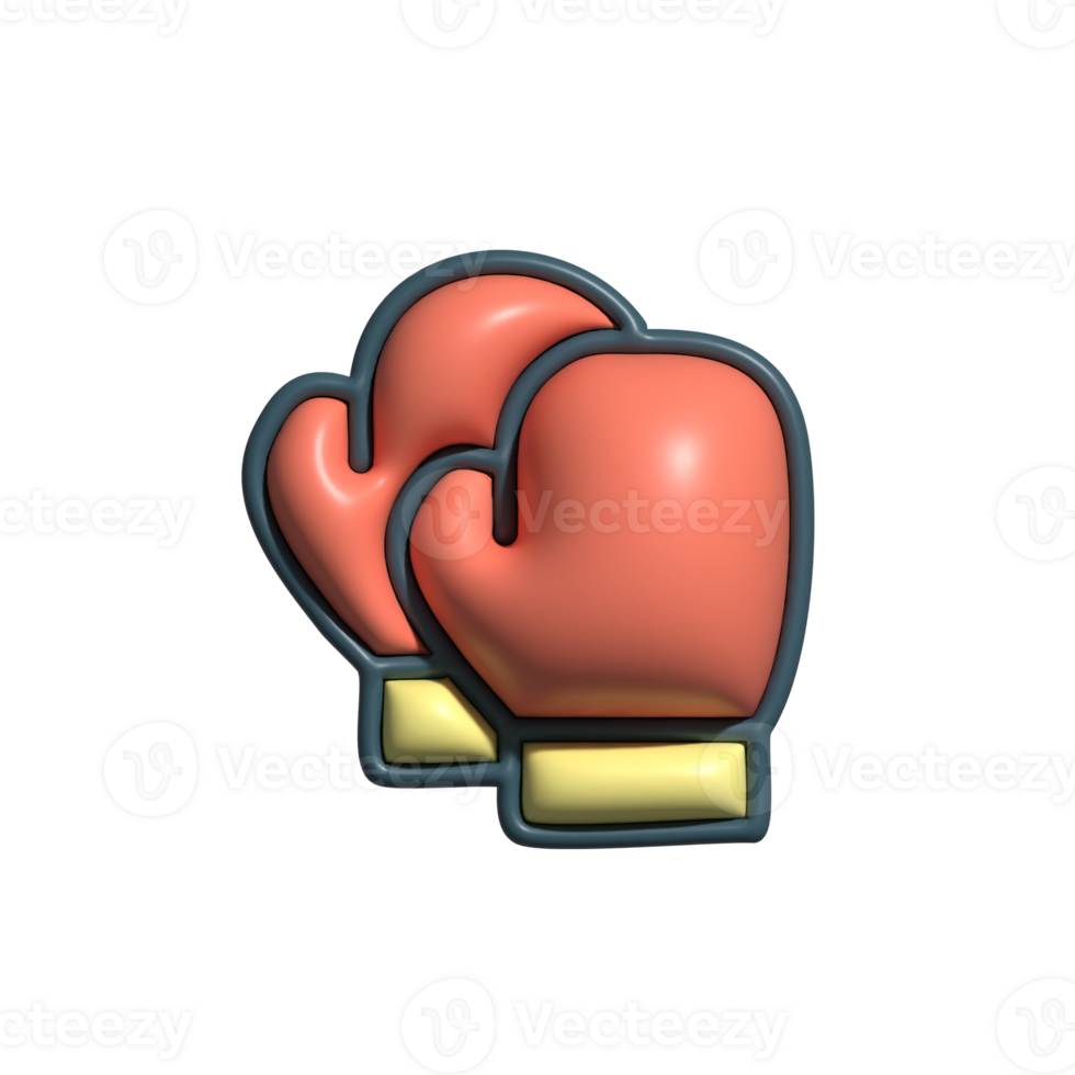 3D Boxing Gloves Martial Arts and Fitness Concept png