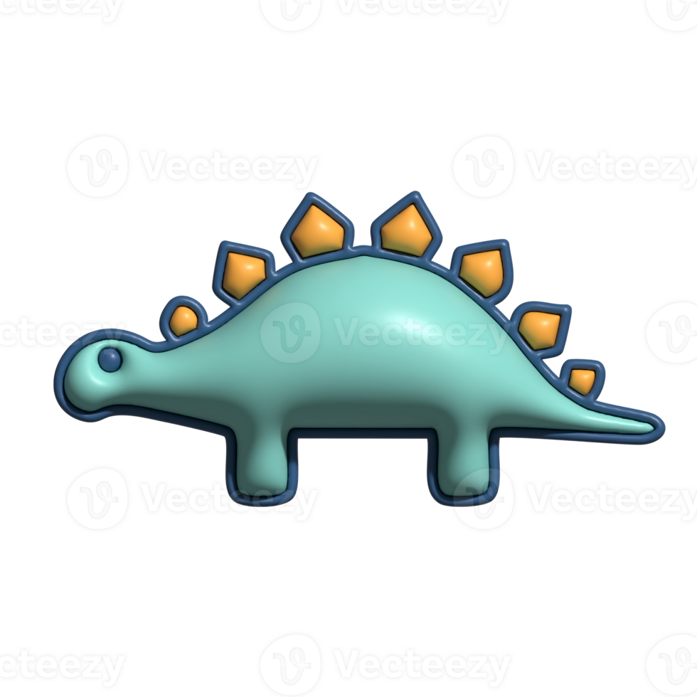 3D Render of Stegosaurus Icon Prehistoric Dinosaur and Herbivore Symbol png