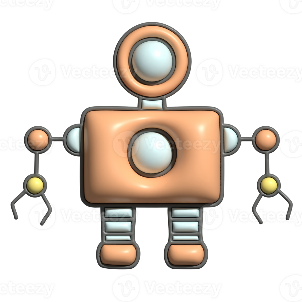 3D Render of Robot Icon Futuristic Technology and Automation Symbol png