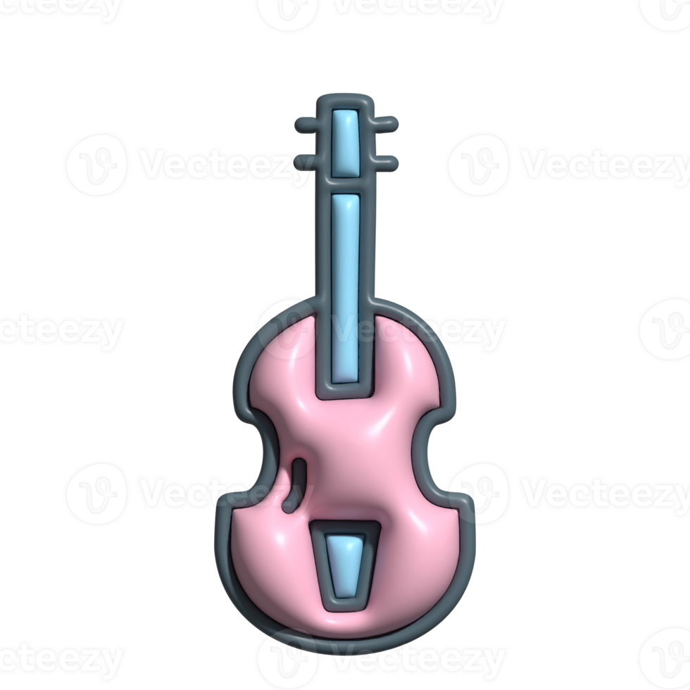 Modern 3D Violin Icon Music Art, Melody, and Creative Expression Design png