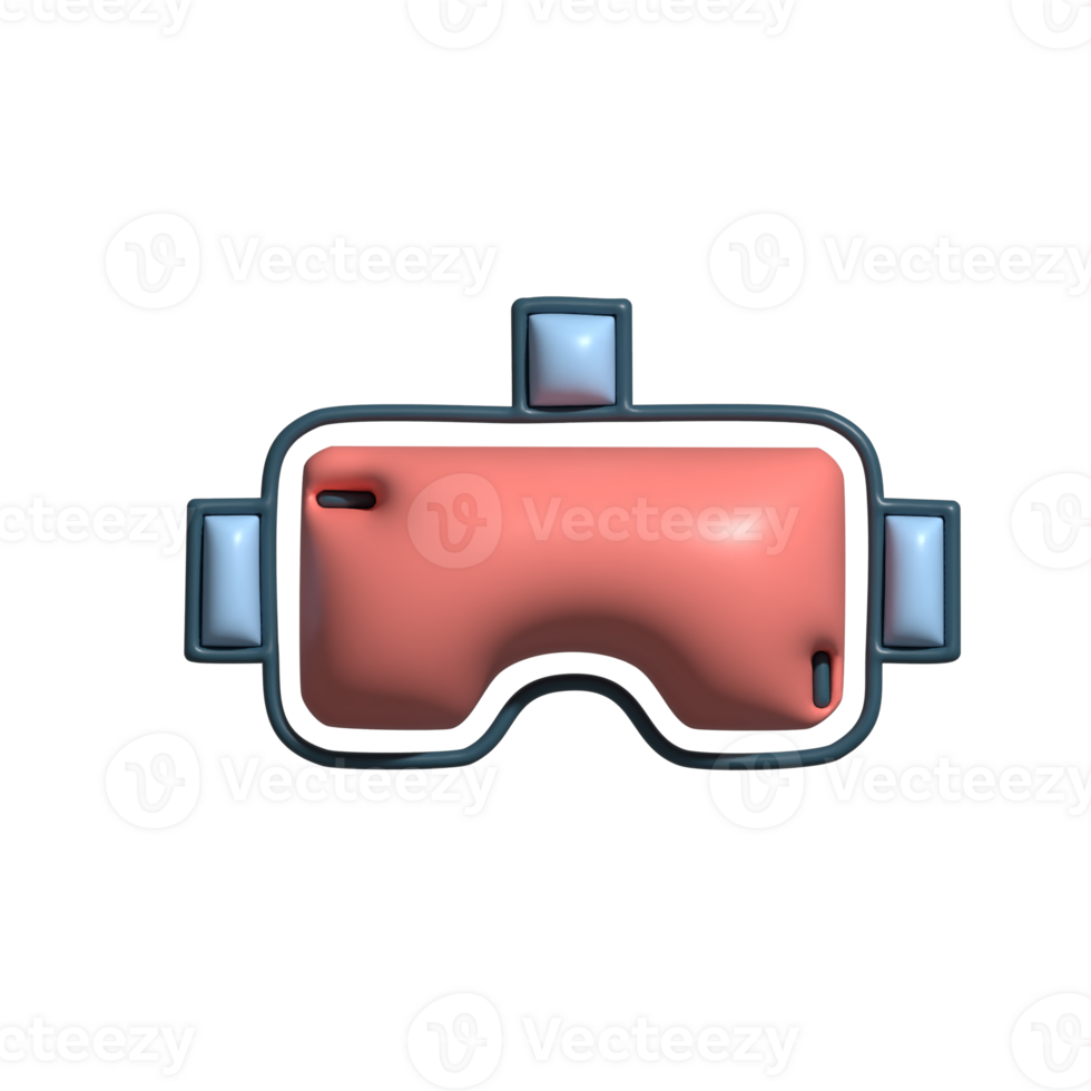 Modern 3D Virtual Reality Headset Icon Gaming and VR Technology Design png