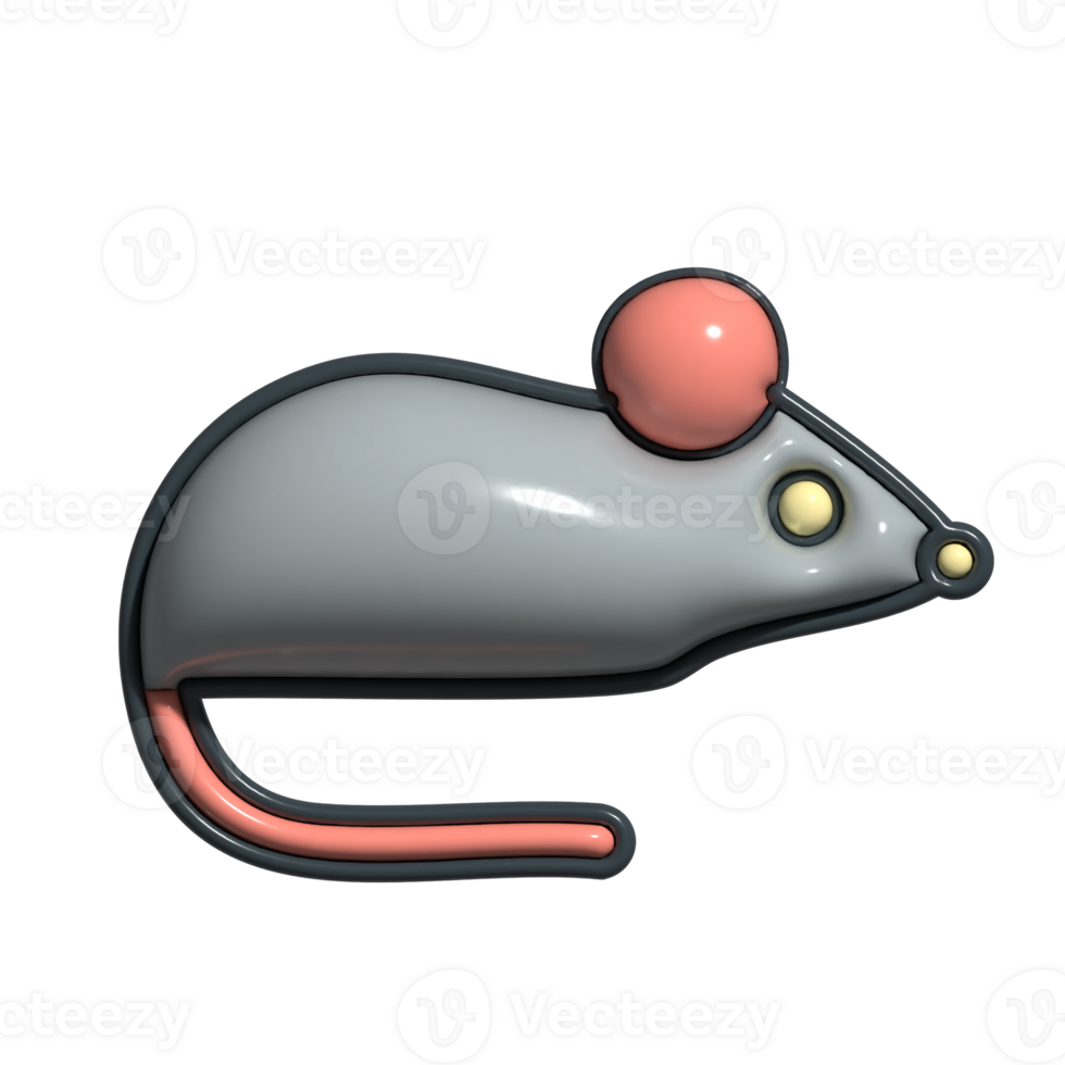 3D Rat Curious Creature, Tail Mammal, and Night Scavenger Concept png
