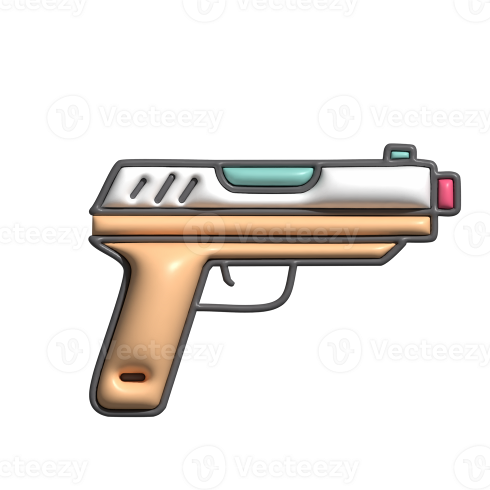 3D Render of Gun Icon Firearm and Weaponry Concept png