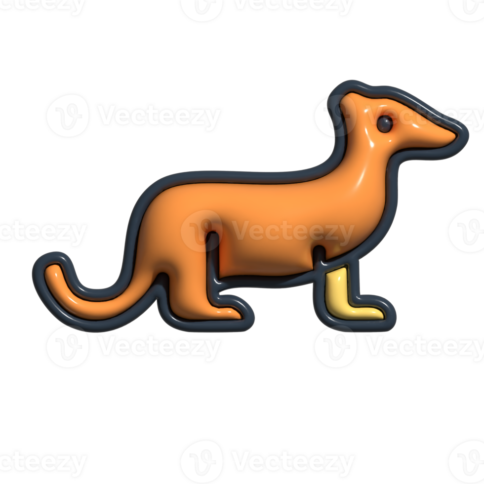 Modern 3D Mongoose Icon Furry Creature, Fast Hunter, and Wild Jungle Life Design png