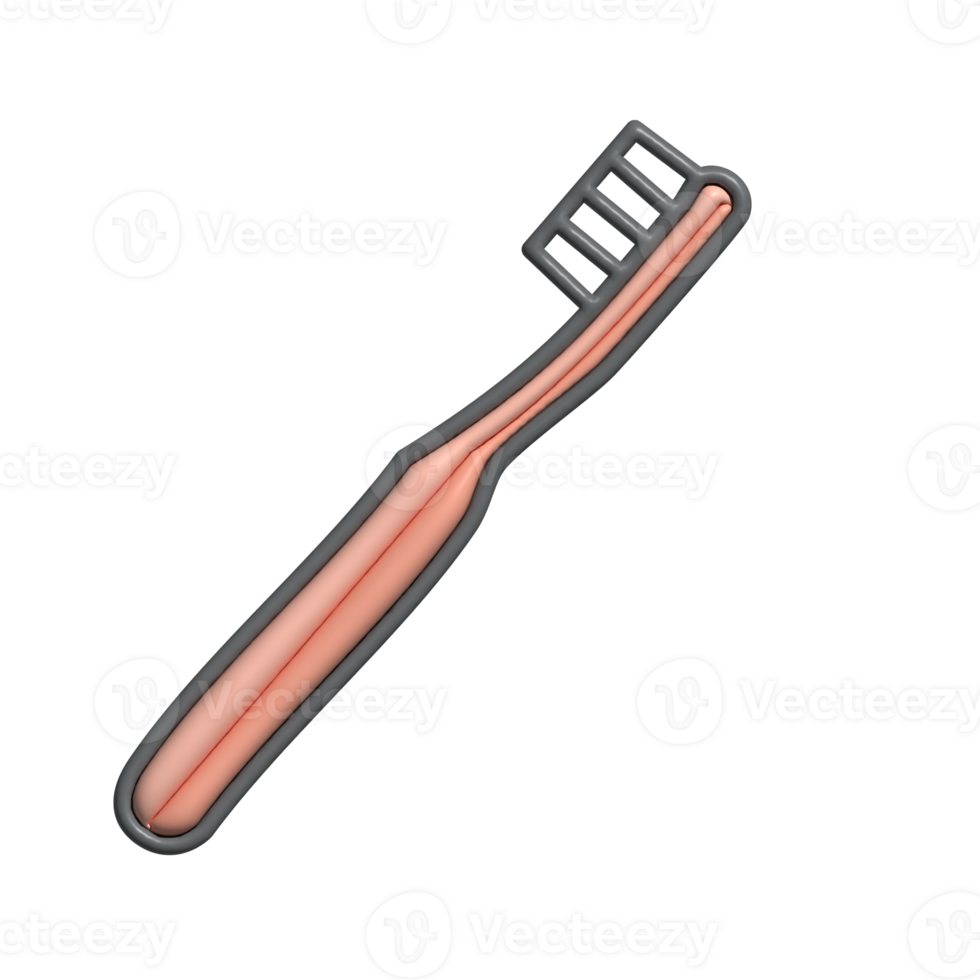 Modern 3D Toothbrush Icon Daily Routine and Personal Care Design png