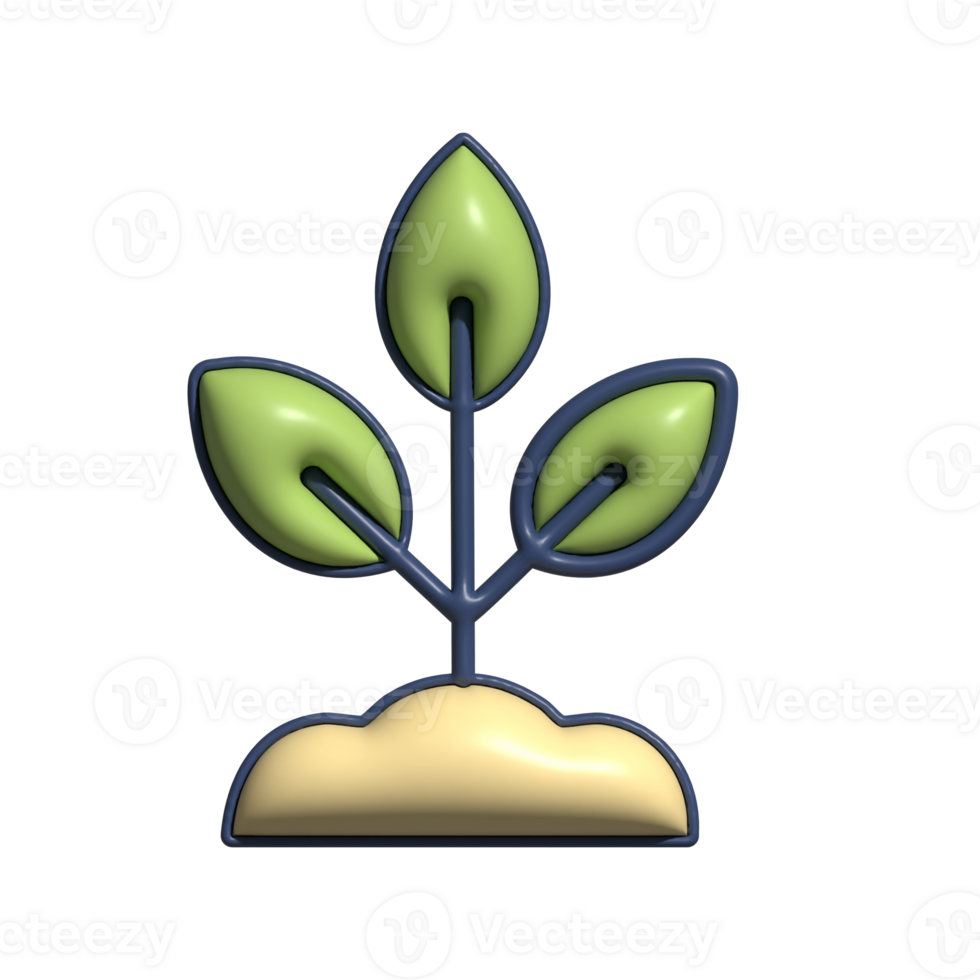 3D Plant Shoots Early Sprouts, Green Growth, and Garden Life Concept png