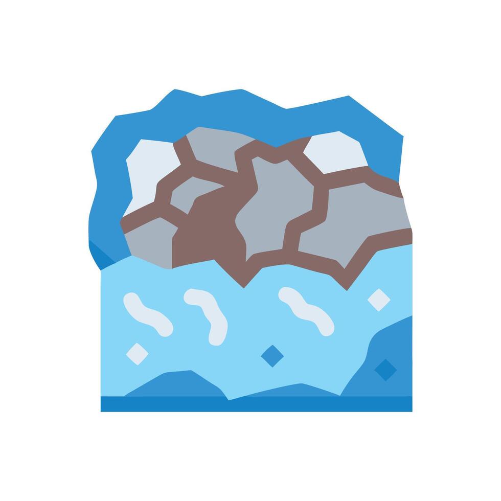 Iceberg Icon with Flat Design in Arctic Ocean vector
