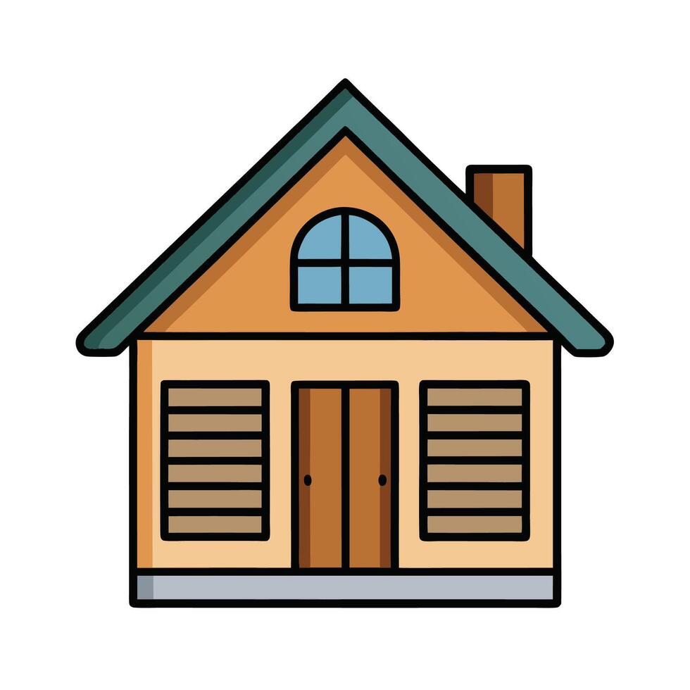 Cartoon house with boarded windows illustration vector