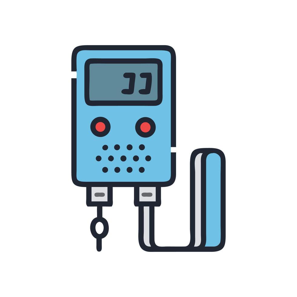 Digital Multimeter Electrical Measurement Tool Illustration in Light Blue vector