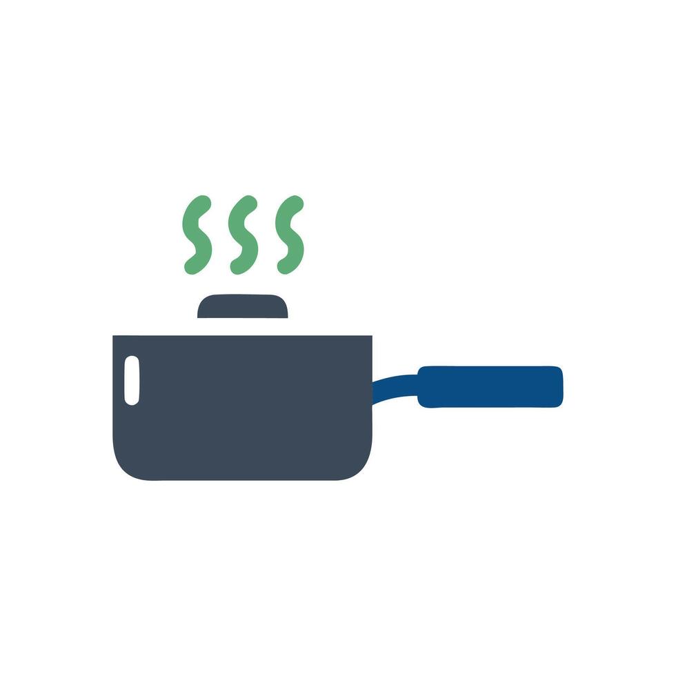 Steaming Pot Illustration on Black Background vector